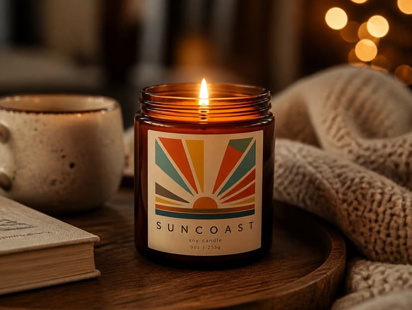 AI candle mockup